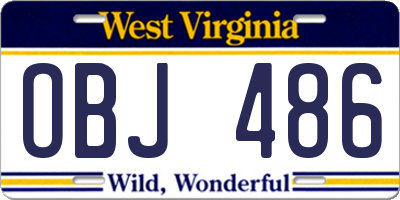 WV license plate OBJ486