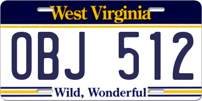 WV license plate OBJ512