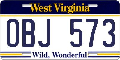 WV license plate OBJ573