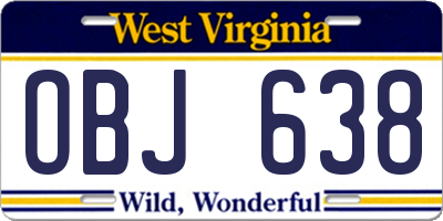 WV license plate OBJ638
