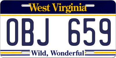 WV license plate OBJ659