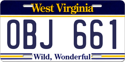 WV license plate OBJ661