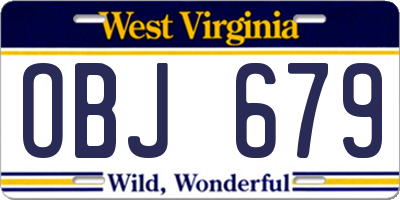 WV license plate OBJ679