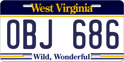 WV license plate OBJ686