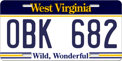 WV license plate OBK682