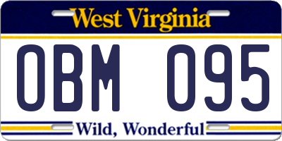 WV license plate OBM095