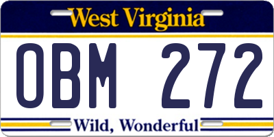 WV license plate OBM272