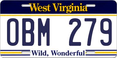 WV license plate OBM279
