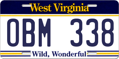 WV license plate OBM338