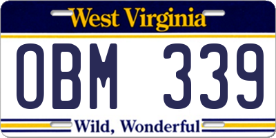 WV license plate OBM339