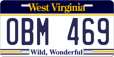 WV license plate OBM469
