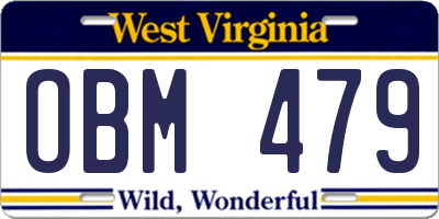 WV license plate OBM479