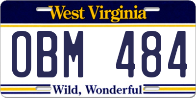WV license plate OBM484