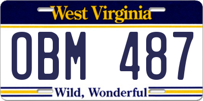 WV license plate OBM487