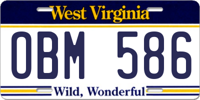 WV license plate OBM586