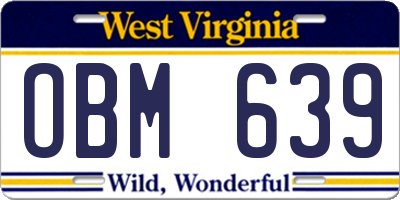 WV license plate OBM639