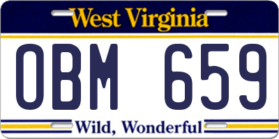 WV license plate OBM659
