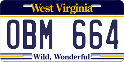 WV license plate OBM664