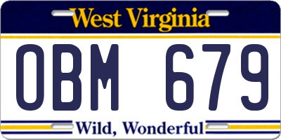 WV license plate OBM679