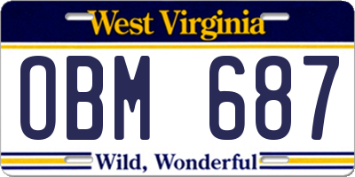 WV license plate OBM687