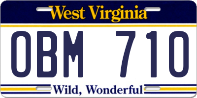 WV license plate OBM710