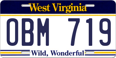 WV license plate OBM719