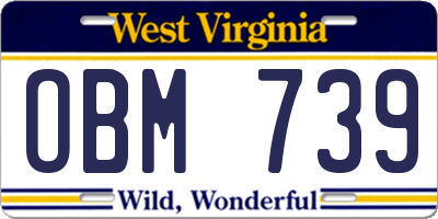WV license plate OBM739