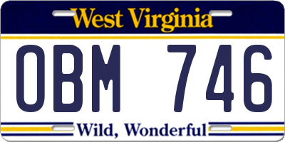 WV license plate OBM746