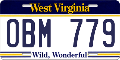 WV license plate OBM779
