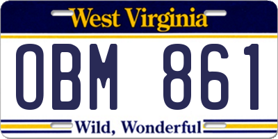 WV license plate OBM861