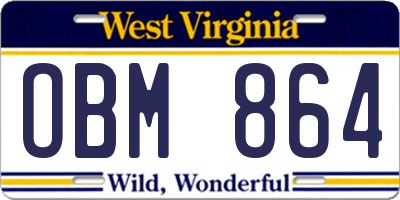 WV license plate OBM864