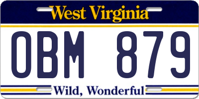 WV license plate OBM879