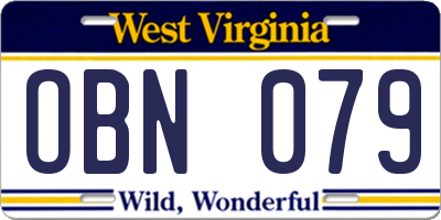 WV license plate OBN079