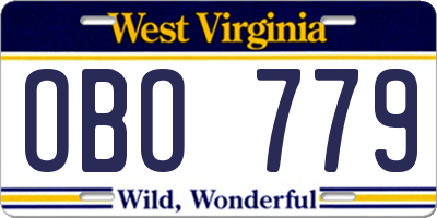 WV license plate OBO779