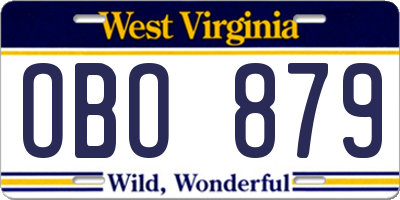 WV license plate OBO879
