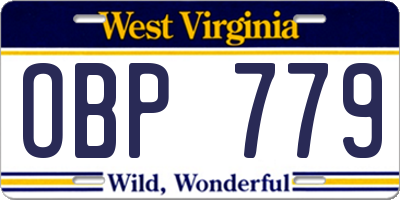 WV license plate OBP779