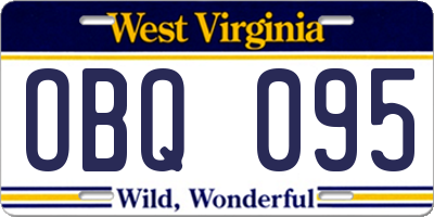 WV license plate OBQ095