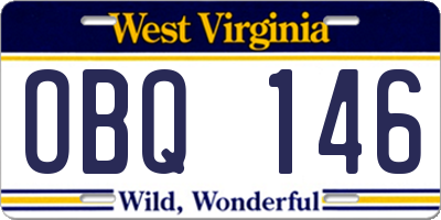 WV license plate OBQ146