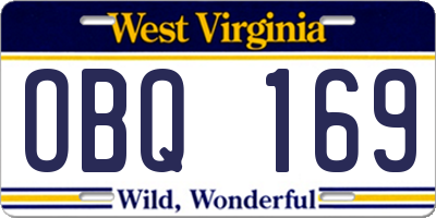 WV license plate OBQ169