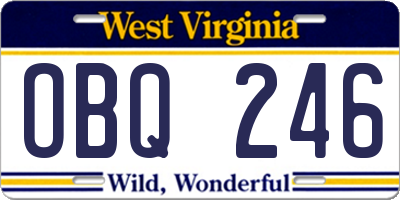 WV license plate OBQ246