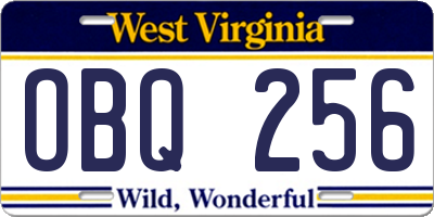 WV license plate OBQ256
