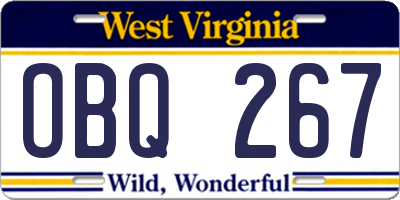 WV license plate OBQ267