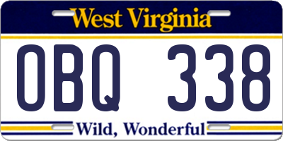 WV license plate OBQ338