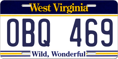 WV license plate OBQ469