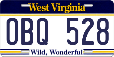 WV license plate OBQ528