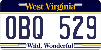 WV license plate OBQ529