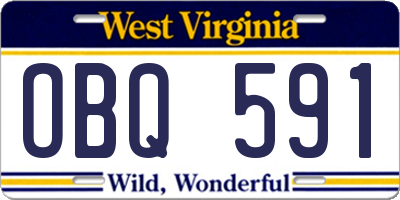 WV license plate OBQ591