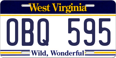WV license plate OBQ595