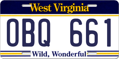 WV license plate OBQ661