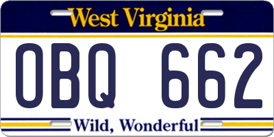 WV license plate OBQ662